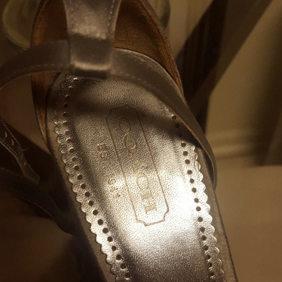 Coach pewter grey Satan embellished sandal - Picture 2 of 4
